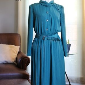 Vintage - Leslie Fay - Green Dress